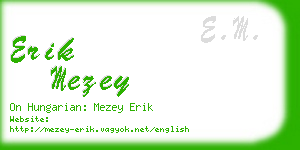 erik mezey business card